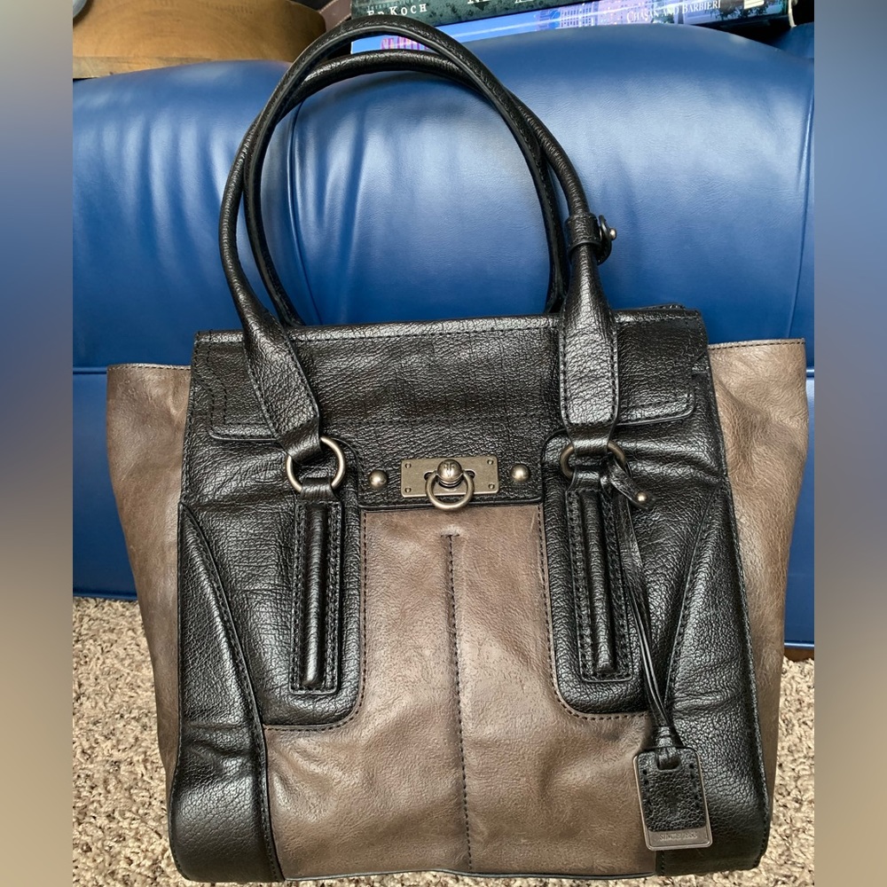 Frye Dana Leather Tote Shoulder Bag Brown Black Excellent Like New Condition - Picture 4 of 17